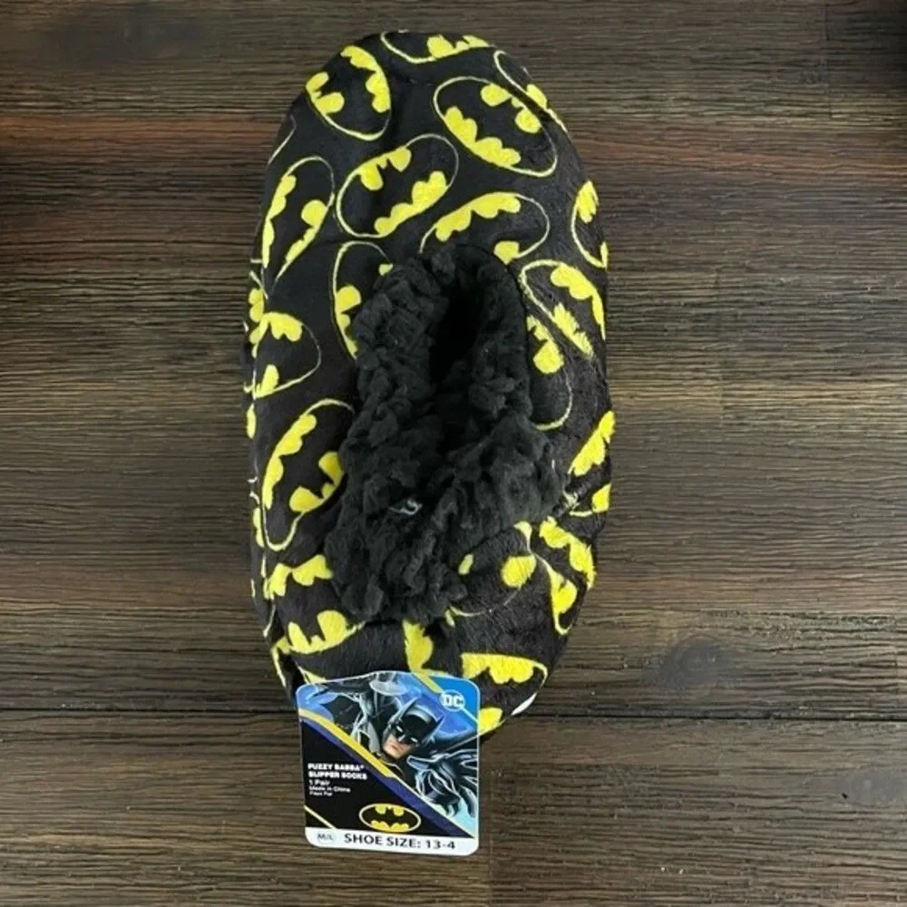 Batman DC Comics Fuzzy Babba Slipper Socks NWT Boys 13-4